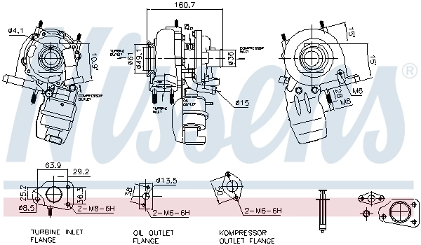 Turbocompresseur, suralimentation NISSENS 93498