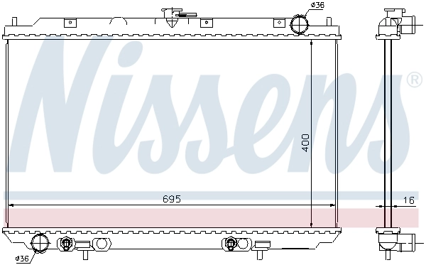 Radiateur, refroidissement du moteur NISSENS 68725