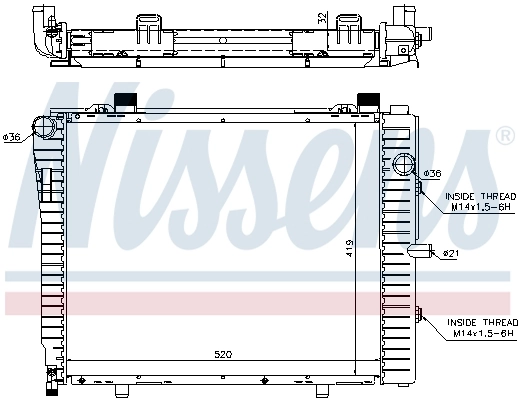 Radiateur, refroidissement du moteur NISSENS 62712A