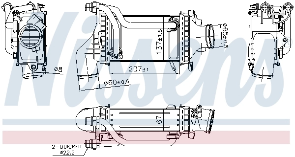 Intercooler, échangeur NISSENS 961455