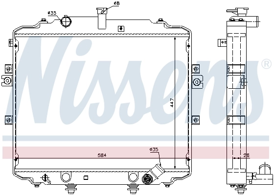 Radiateur, refroidissement du moteur NISSENS 66996