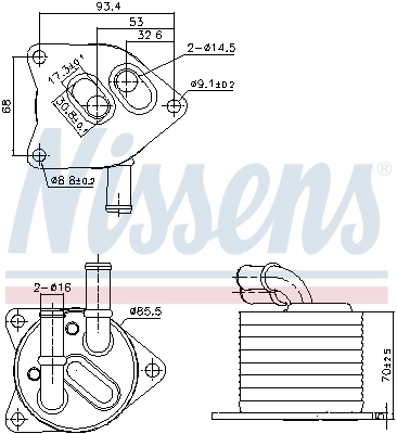 Radiateur d'huile de boîte automatique NISSENS 91396
