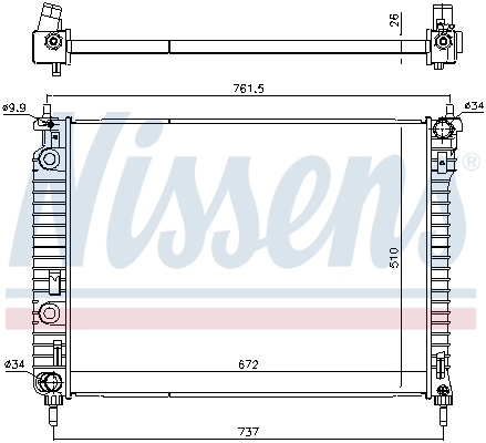 Radiateur, refroidissement du moteur NISSENS 616905