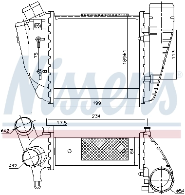 Intercooler, échangeur NISSENS 96678