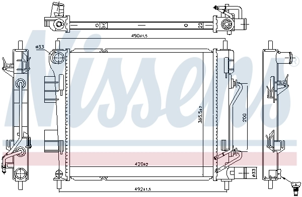 Radiateur, refroidissement du moteur NISSENS 606399