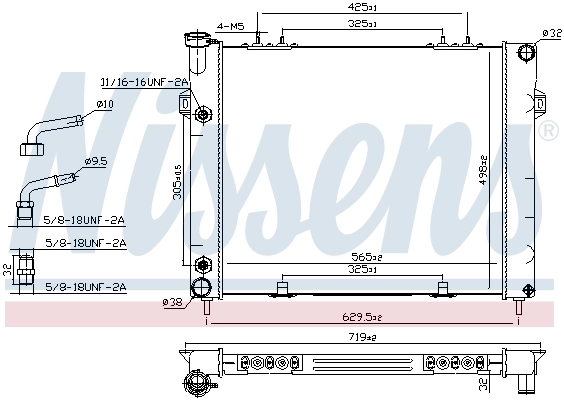 Radiateur, refroidissement du moteur NISSENS 61000
