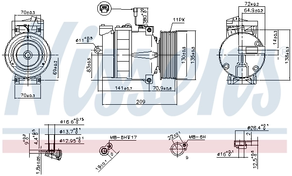 Compresseur, climatisation NISSENS 89028