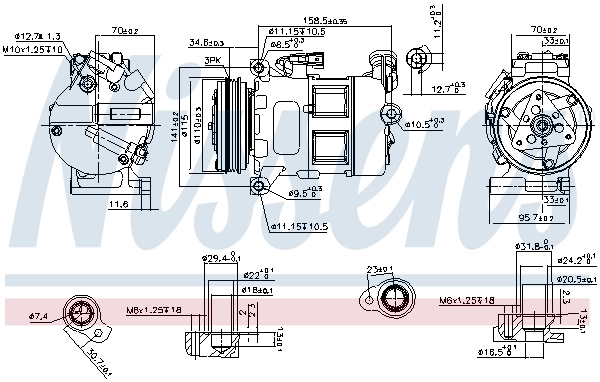 Compresseur, climatisation NISSENS 890062