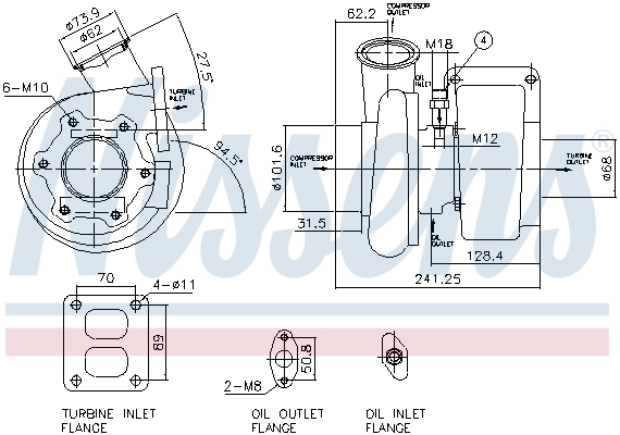 Turbocompresseur, suralimentation NISSENS 93302