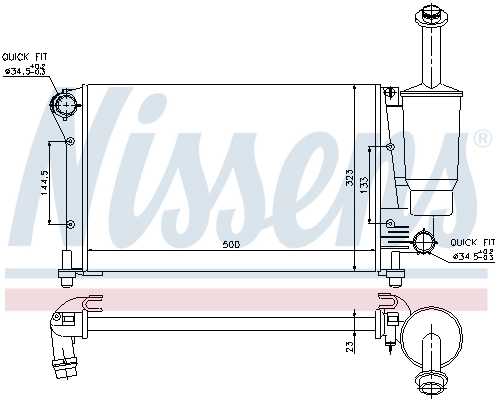 Radiateur, refroidissement du moteur NISSENS 617845