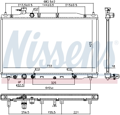 Radiateur, refroidissement du moteur NISSENS 681407