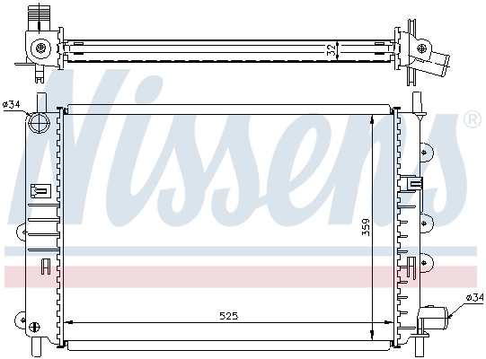 Radiateur, refroidissement du moteur NISSENS 62164A