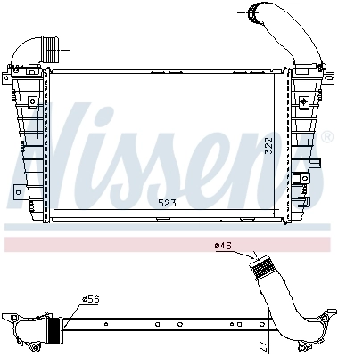 Intercooler, échangeur NISSENS 96586