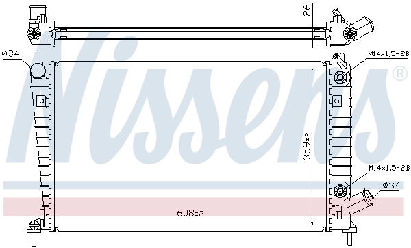 Radiateur, refroidissement du moteur NISSENS 68001A