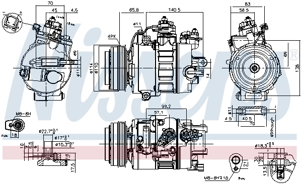 Compresseur, climatisation NISSENS 890792
