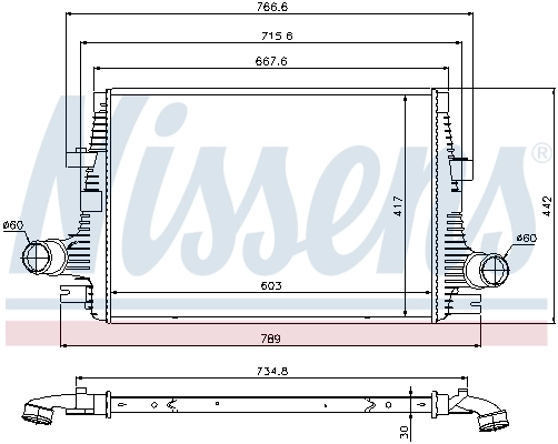 Intercooler, échangeur NISSENS 96644