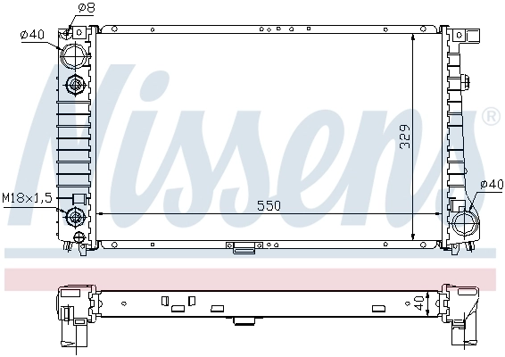 Radiateur, refroidissement du moteur NISSENS 60642A