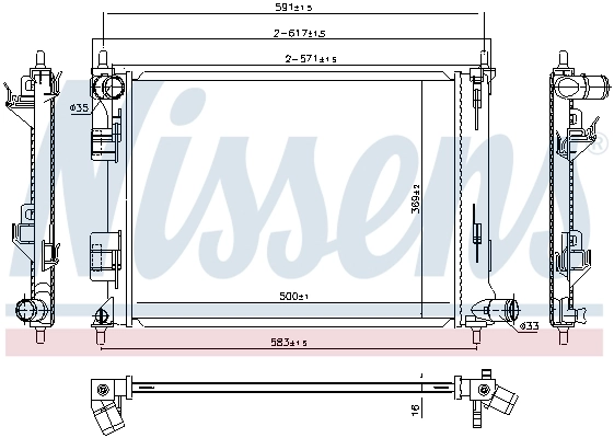 Radiateur, refroidissement du moteur NISSENS 666213