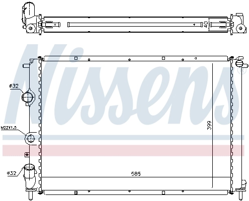 Radiateur, refroidissement du moteur NISSENS 63977A