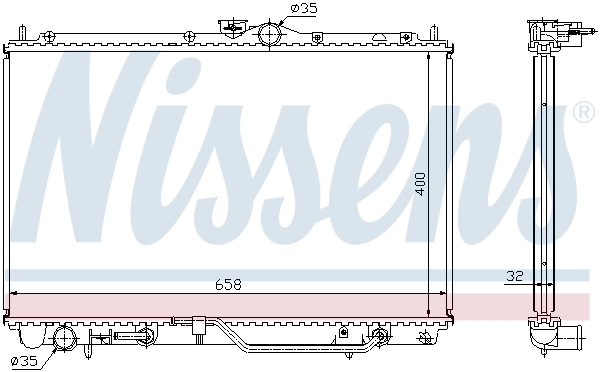 Radiateur, refroidissement du moteur NISSENS 62860A