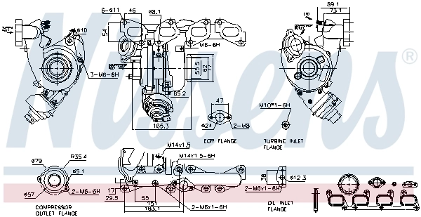 Turbocompresseur, suralimentation NISSENS 93429