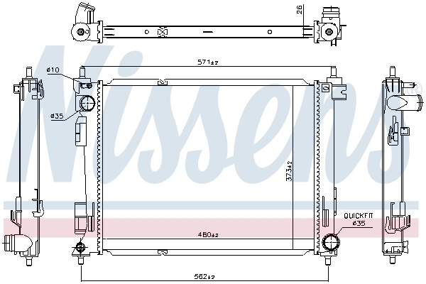 Radiateur, refroidissement du moteur NISSENS 606734