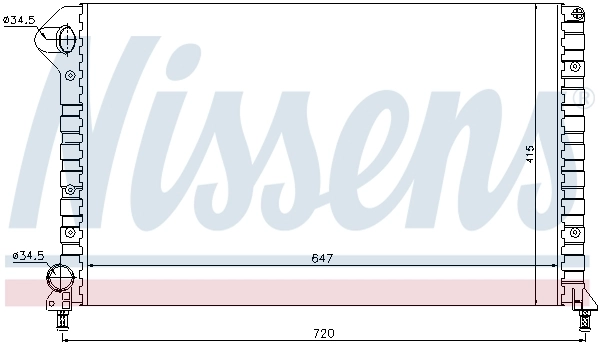 Radiateur, refroidissement du moteur NISSENS 61767