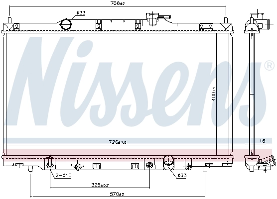 Radiateur, refroidissement du moteur NISSENS 681379