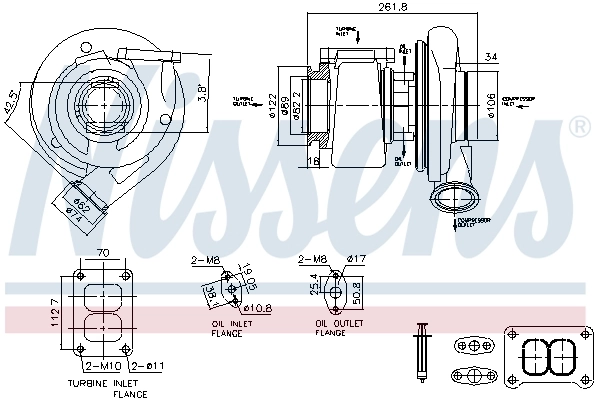 Turbocompresseur, suralimentation NISSENS 93599