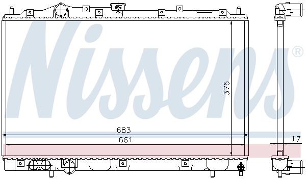 Radiateur, refroidissement du moteur NISSENS 628591
