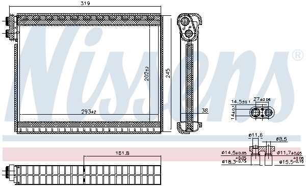 Évaporateur climatisation NISSENS 92364