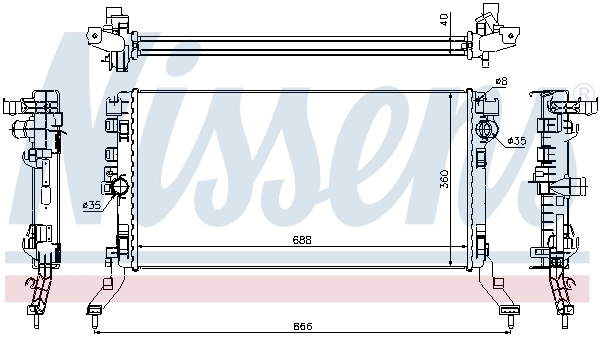 Radiateur, refroidissement du moteur NISSENS 637619