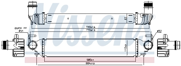 Intercooler, échangeur NISSENS 96166
