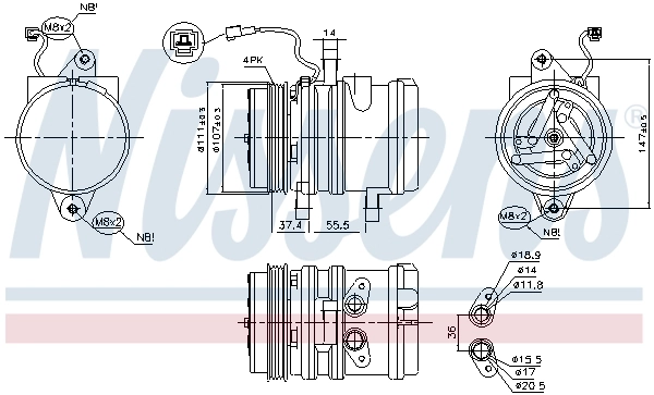 Compresseur, climatisation NISSENS 890697