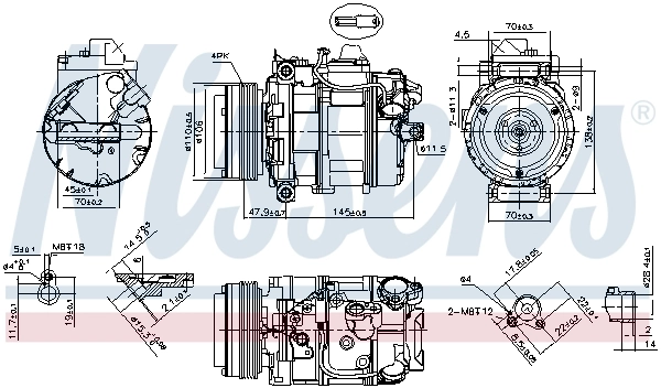Compresseur, climatisation NISSENS 890073