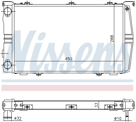 Radiateur, refroidissement du moteur NISSENS 649971