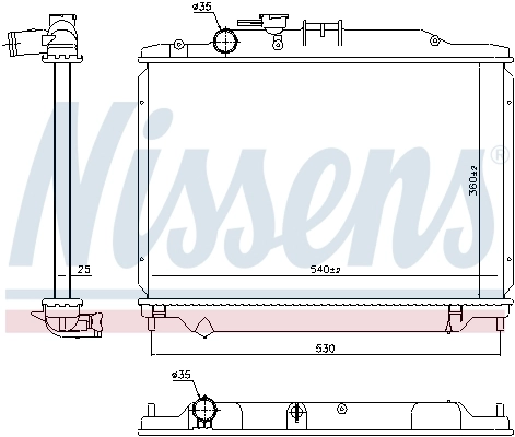 Radiateur, refroidissement du moteur NISSENS 606172