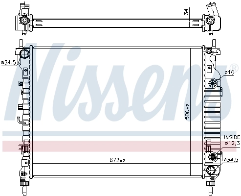 Radiateur, refroidissement du moteur NISSENS 606256