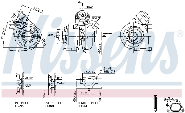 Turbocompresseur, suralimentation NISSENS 93255