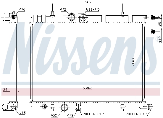 Radiateur, refroidissement du moteur NISSENS 63502A