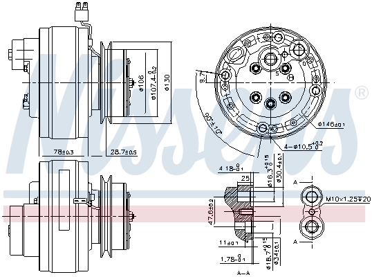 Compresseur, climatisation NISSENS 890368