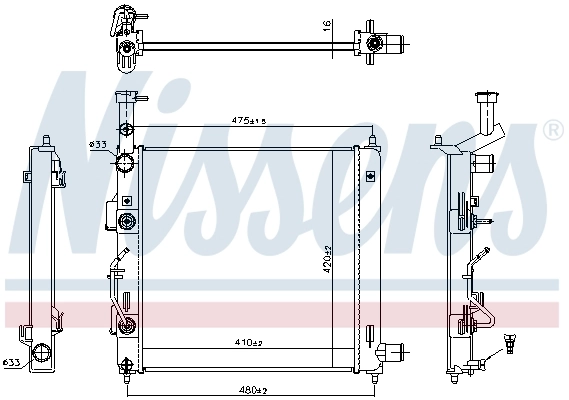Radiateur, refroidissement du moteur NISSENS 606866