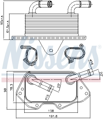 Radiateur d'huile NISSENS 90662