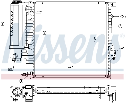 Radiateur, refroidissement du moteur NISSENS 60623A