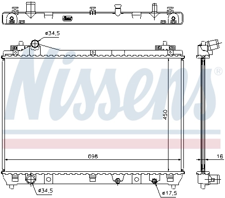 Radiateur, refroidissement du moteur NISSENS 64201