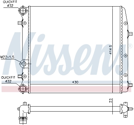 Radiateur, refroidissement du moteur NISSENS 652691