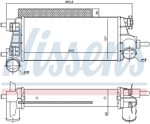 Intercooler, échangeur NISSENS 96490