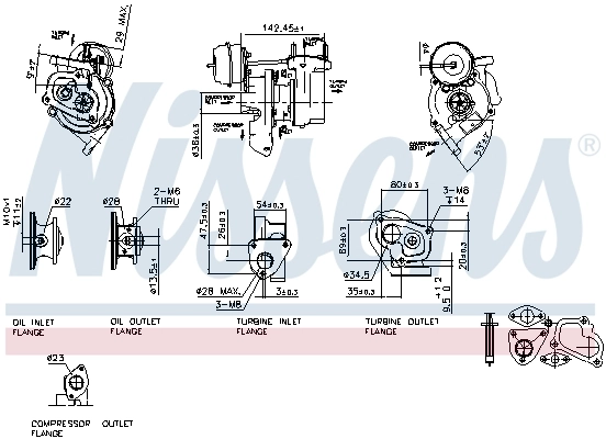 Turbocompresseur, suralimentation NISSENS 93156