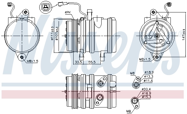 Compresseur, climatisation NISSENS 89275