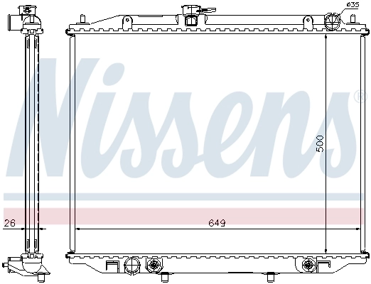 Radiateur, refroidissement du moteur NISSENS 68709A